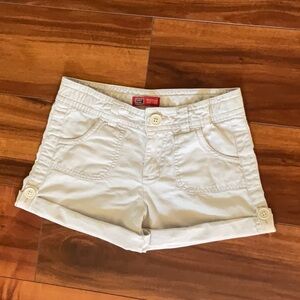 Faded Glory Girls Khaki Midi-to-Shortie Shorts